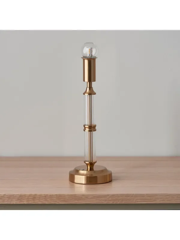 Gallery Home Brass Morton Rechargeable Table Lamp