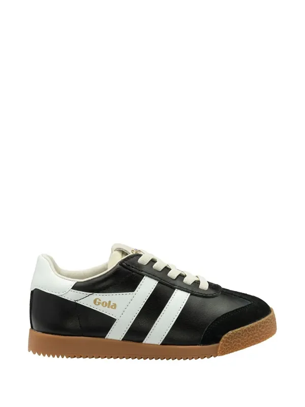 Gola Black Elan Leather Lace-Up Trainers