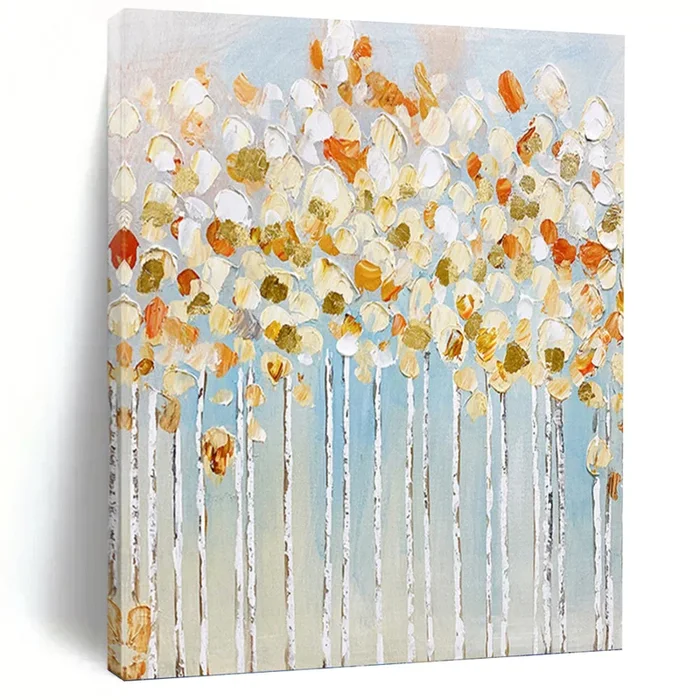 “Golden Tree Grove” – Impasto Landscape Art on Canvas DKH1461