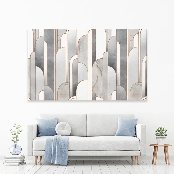 Grey Art Deco Canvas Print