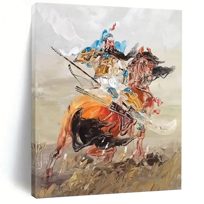 “Guan Yu on Horseback” – Chinese Mythology Art on Canvas DKH1590