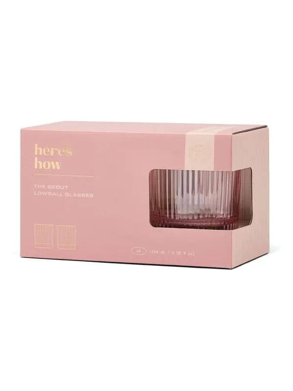 Here‘‘s How Set of 2 Blush The Scout Lowball Glasses