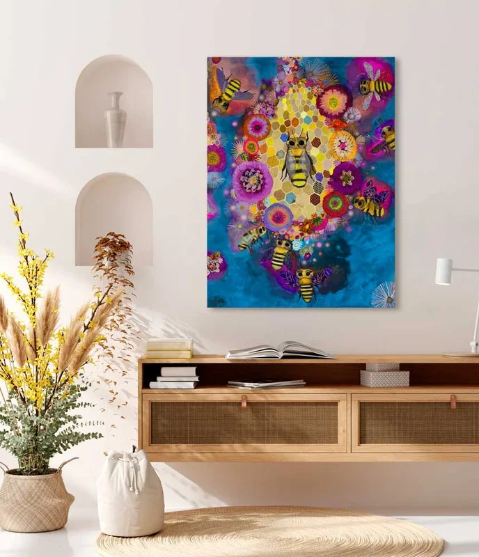 Honeycomb Close Up Canvas Wall Art