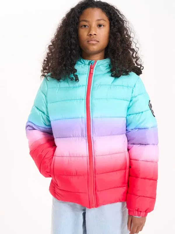 Hype. Pink Candy Fade Puffer Jacket