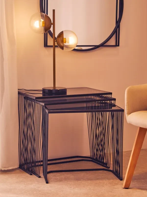 Interiors by Premier Gold Revive Table Lamp with Black Marble Base