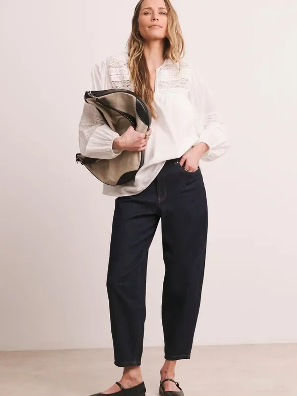 JD Williams Blue Barrel Leg Jeans