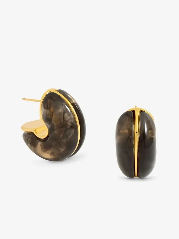 Jon Richard Gold Tone Resin Hoop Earrings