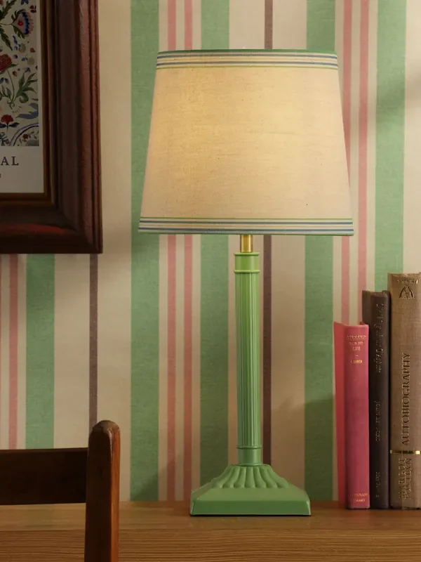 Joules Green Buscot Square Base Table Lamp with Shade