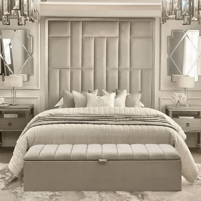 Kensington Smoke Grey Panelled Ottoman Box