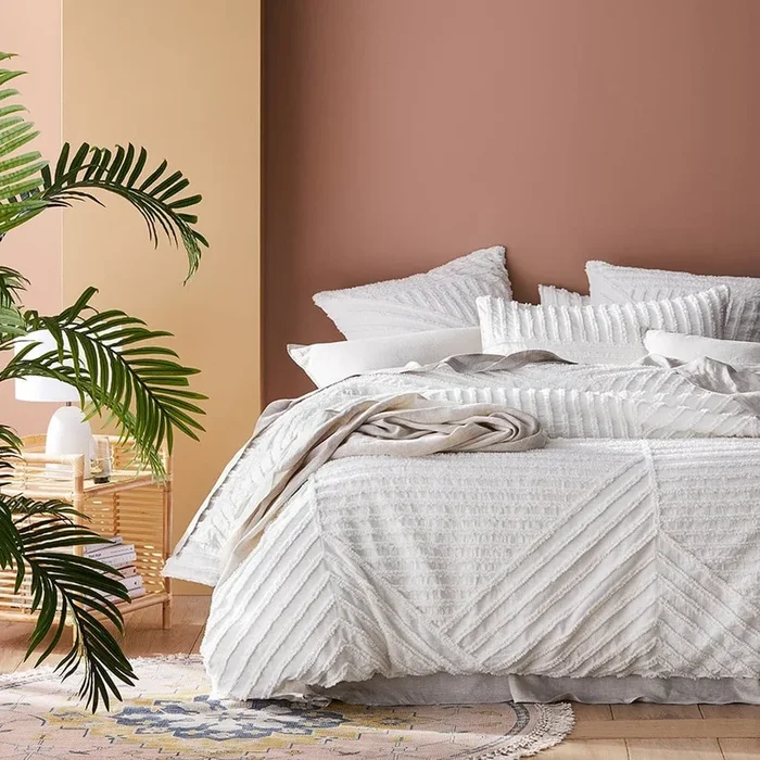 Kian Chenille Off White Quilt Cover Separates