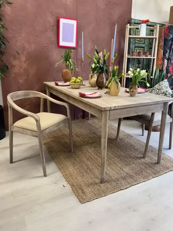 Kirei Home Natural Mango Wood Dining Table & Chairs