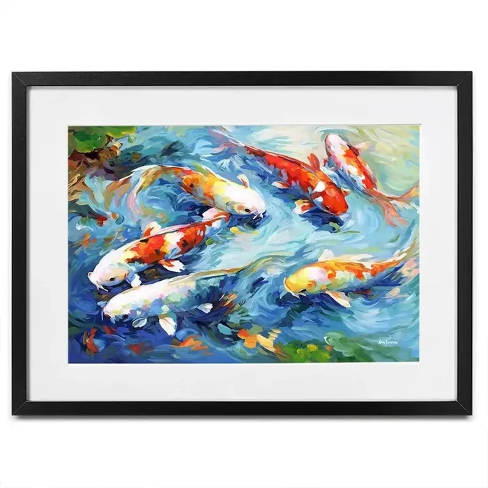 Koi Peaceful Glide Framed Art Print