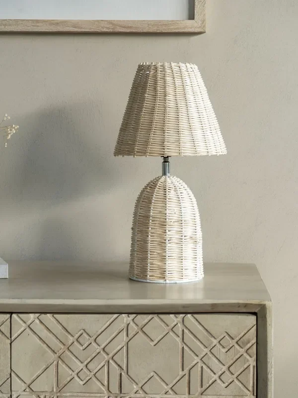 Libra Interiors Natural Mini Rattan Lamp Base and Shade