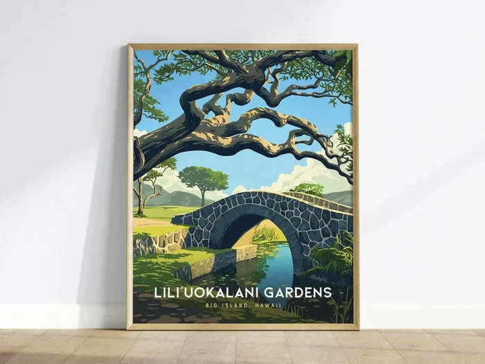 Liliuokalani Gardens Big Island Hawaii Poster Serene Wall Art