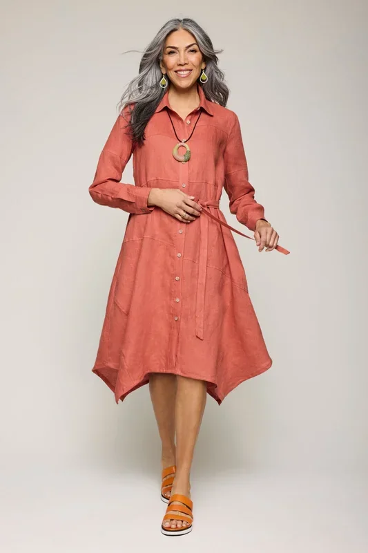 Linen Poetry Shirt Dress – Chili