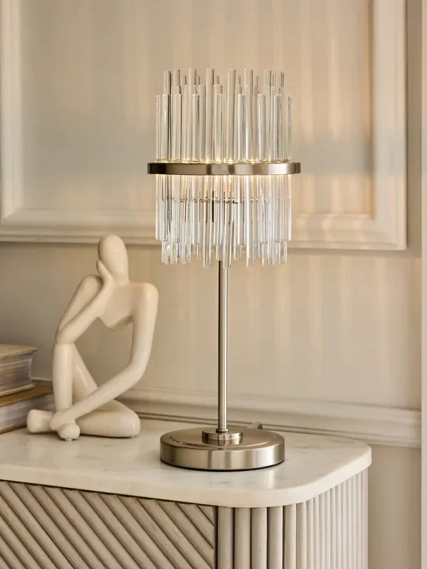 Lipsy Silver Glass Table Lamp