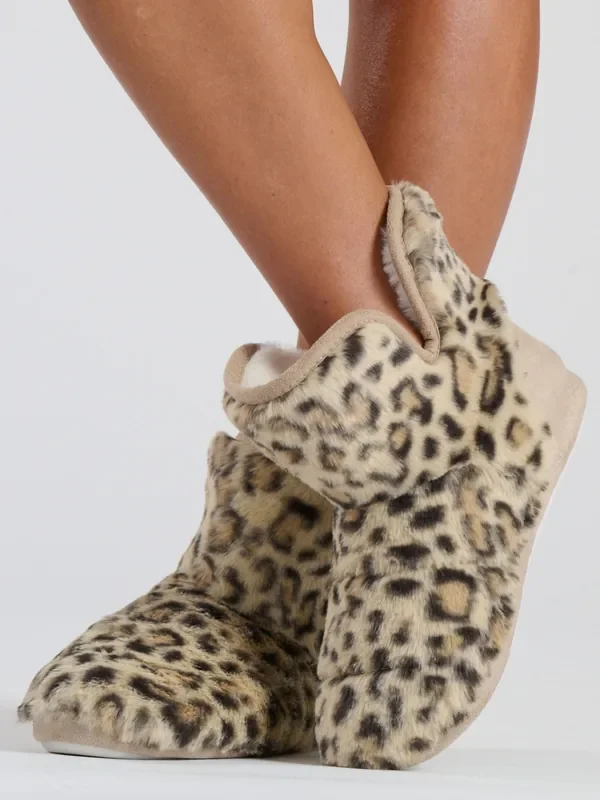 Loungeable Brown Faux Fur Booties