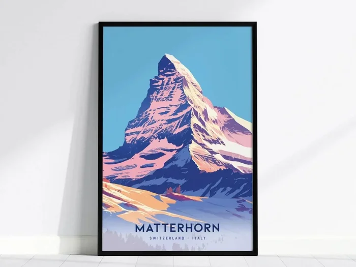 Matterhorn Mountain Poster Iconic Alpine Peak Available Wall Art