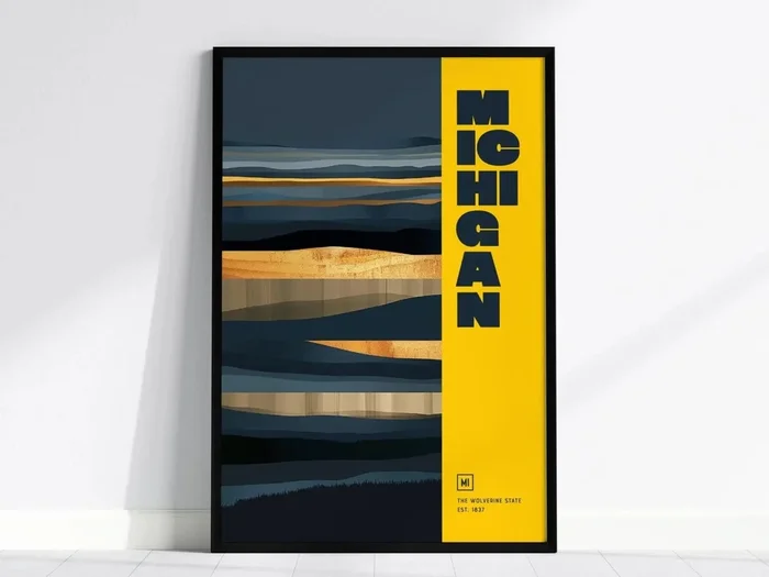 Michigan The Wolverine State Poster University of Wall Art