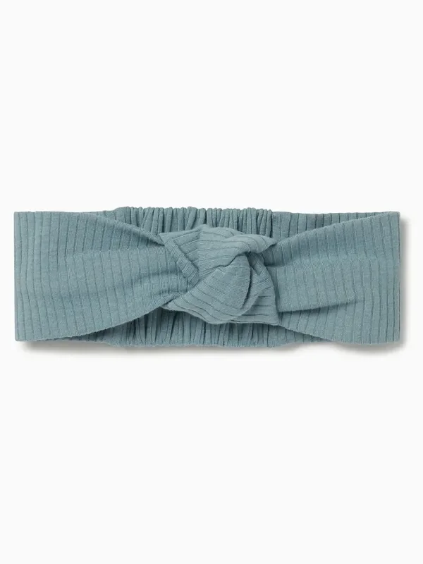 MORI Blue Supersoft Ribbed Stretchy Headband