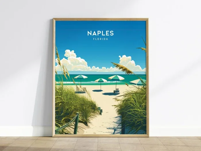 Naples Florida Beach View Poster FramedUnframed Wall Art