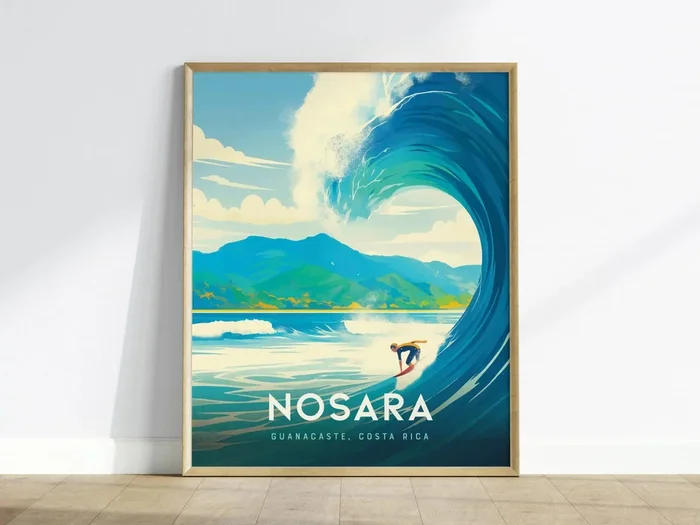 Nosara Costa Rica Poster | Playa Guiones Surf Wall Art Print