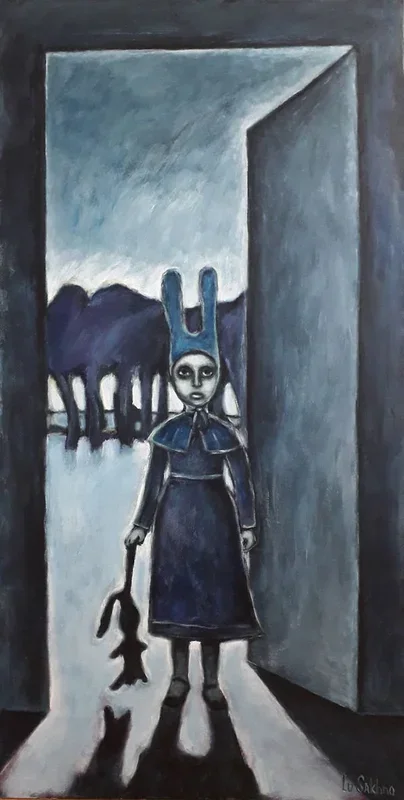 Оnce at night (2019) Acrylic painting by Lu Sakhno