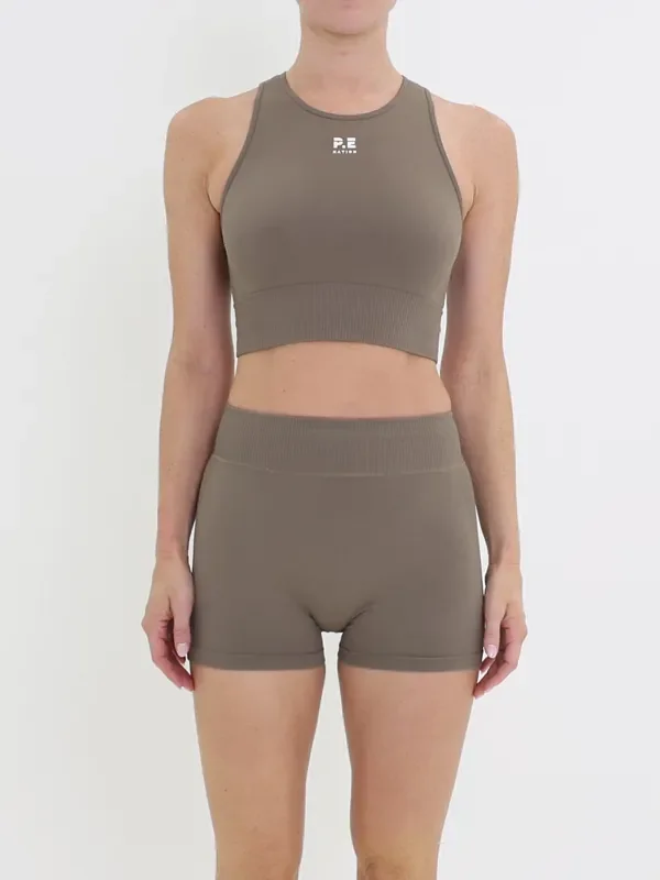 P.E Nation Brown Restore Seamless Tank Top