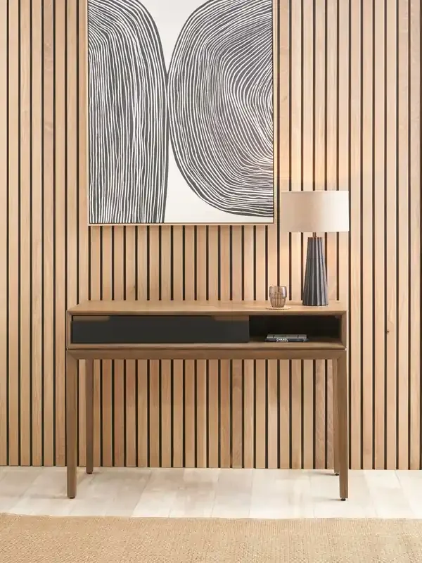 Pacific Black Gio Acacia Wood 1 Drawer Console Table