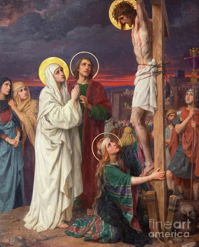 Paint of Crucifixion as part of Seven Sorrows of Virgin cycle by Josef Janssens