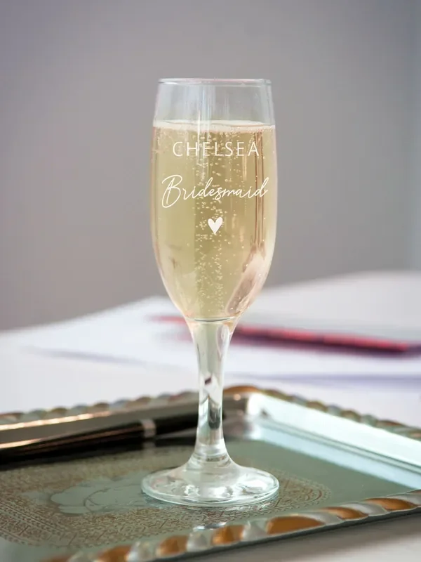 Personalised Bridesmaid Flute Glass by PMC