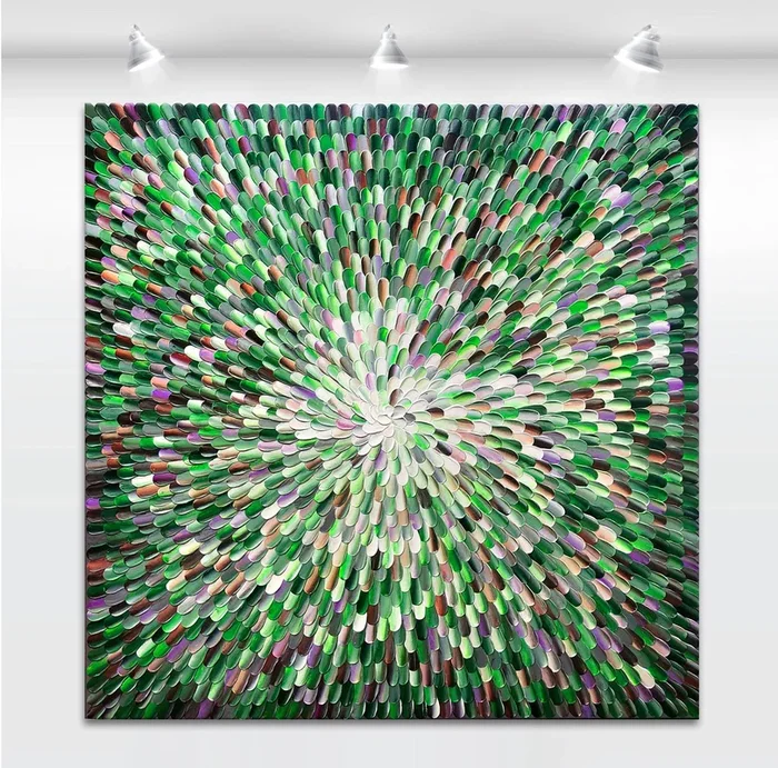 ‘Photosynthesis VIII’ – 40×40″ (2020) Acrylic painting by Tatiana Georgieva