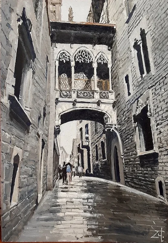 Под аркой (2020) Oil painting by Vahan Shakhramanyan