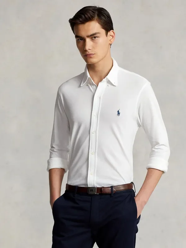 Polo Ralph Lauren White Featherweight Mesh Shirt Seasons