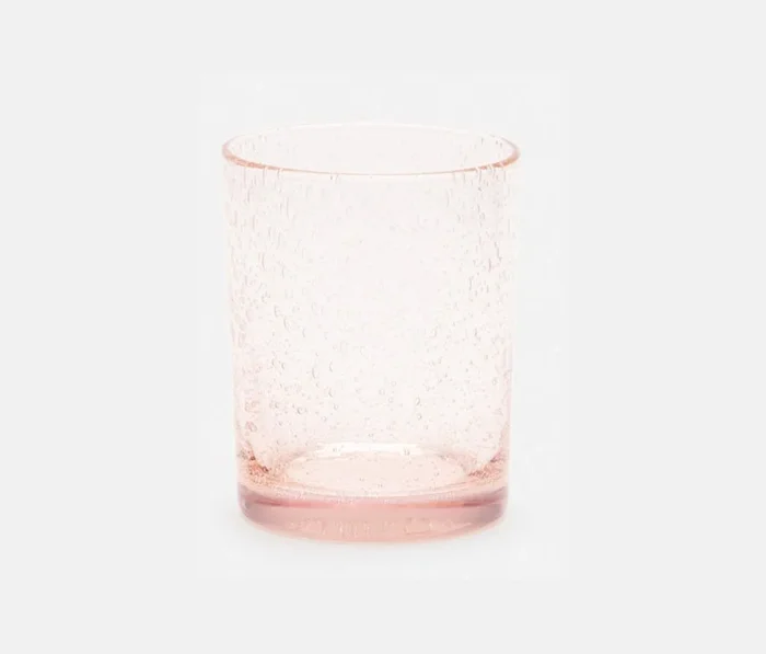 Quinn Hand Blown Tumbler Glass, Pink, Set of 6