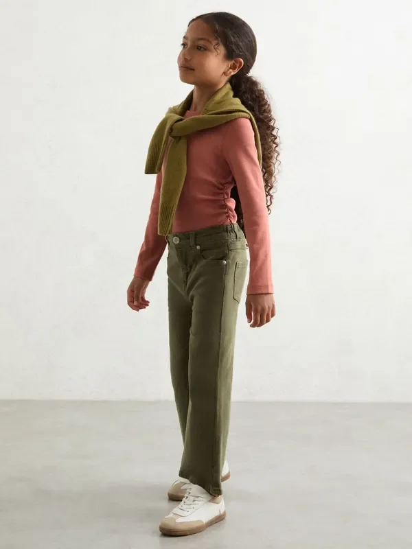 Reiss Rose Trina 9-13 yrs Cotton Ruched Long-Sleeve T-Shirt with Stretch