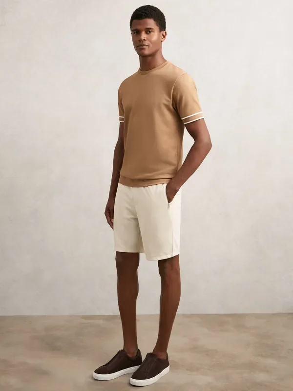 Reiss Stone Barber Textured Drawstring Shorts