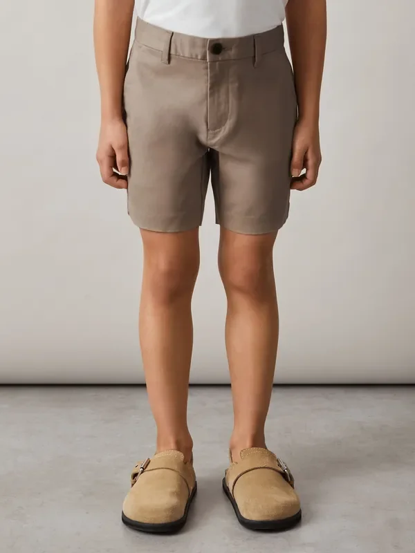 Reiss Stone Wicket 9-13 yrs Cotton Chino Shorts with Stretch
