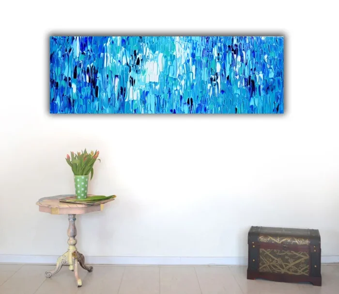 Relief Blue 10 (2024) Acrylic painting by Soos Tiberiu