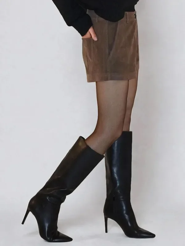 Religion Brown Galaxy Suede Shorts