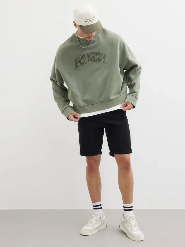 River Island Black Slim Denim 100% Cotton Shorts