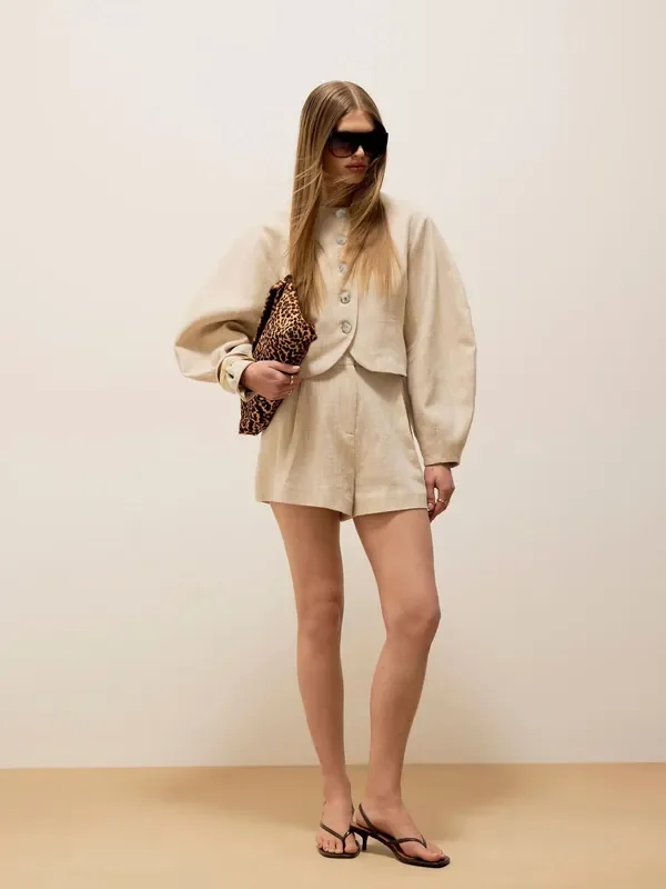 River Island Cream Tailored Shorts