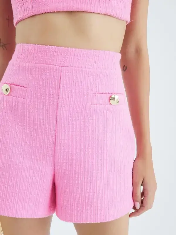 River Island Pink Boucle Shorts