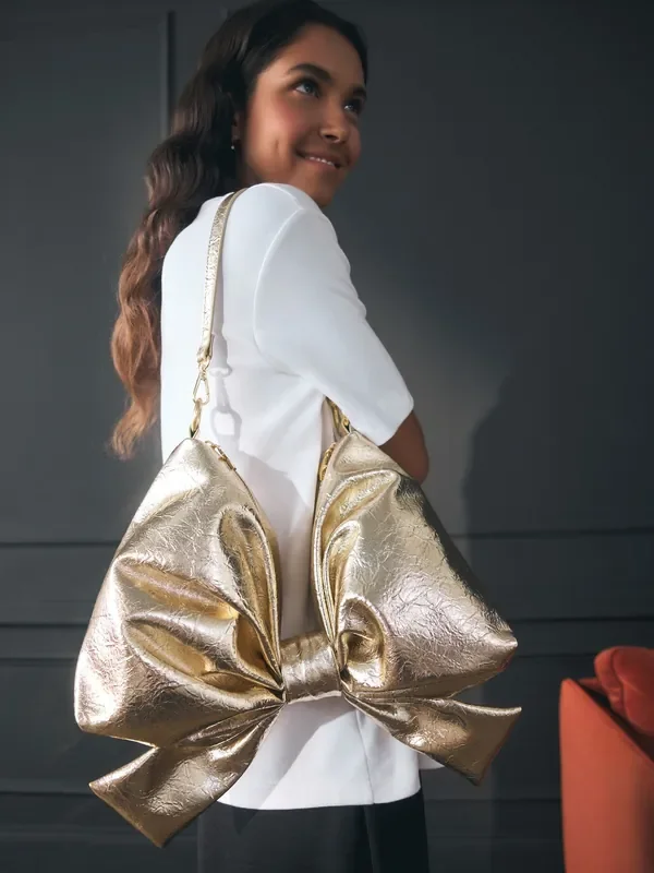 Rockett St George Gold Bow Cross-Body Bag