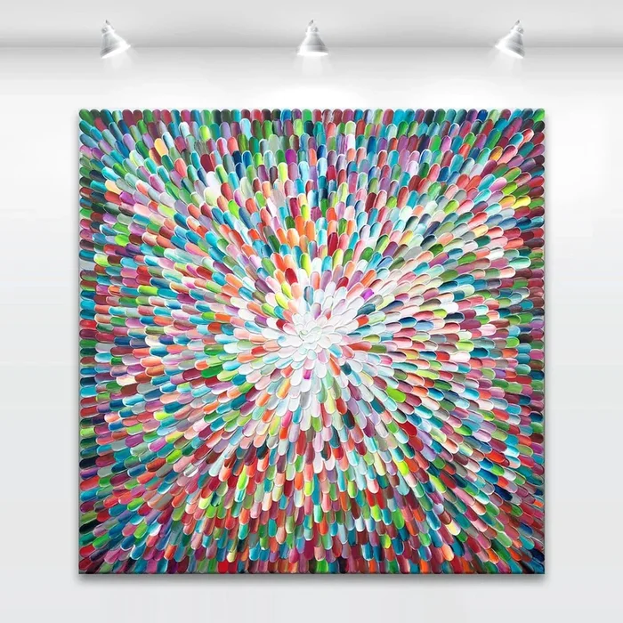 ‘Sanctum universum V’ – 40×40″ (2019) Acrylic painting by Tatiana Georgieva