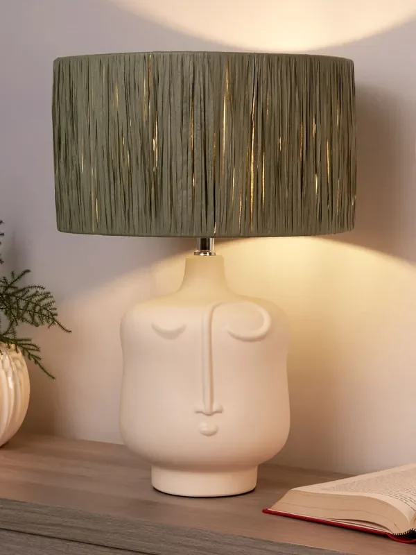 Searchlight White Talia Face Table Lamp