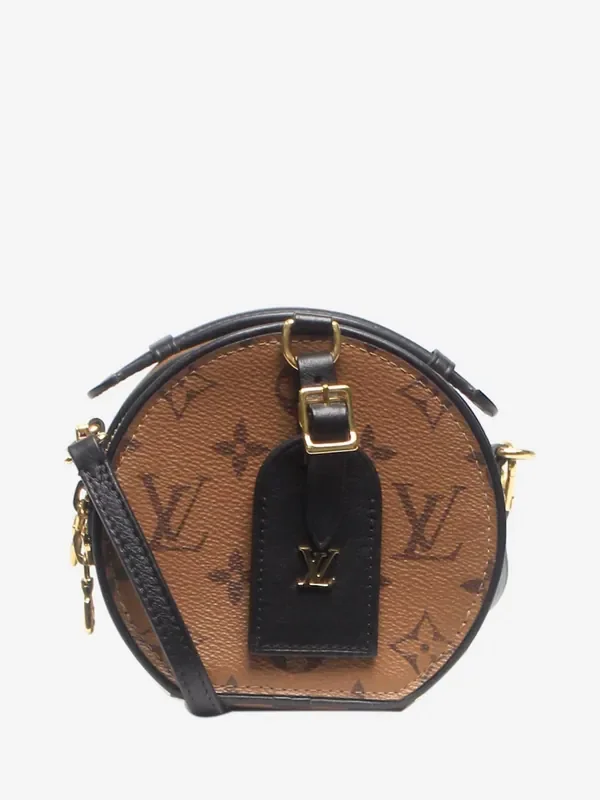 Sign of the Times Mini Louis Vuitton Reverse Monogram Boite Chapeau Pre-Loved Brown Bag