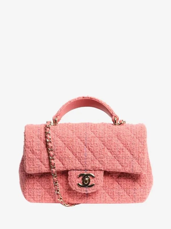Sign of the Times Pink Tweed Single Flap Pre-Loved Bag
