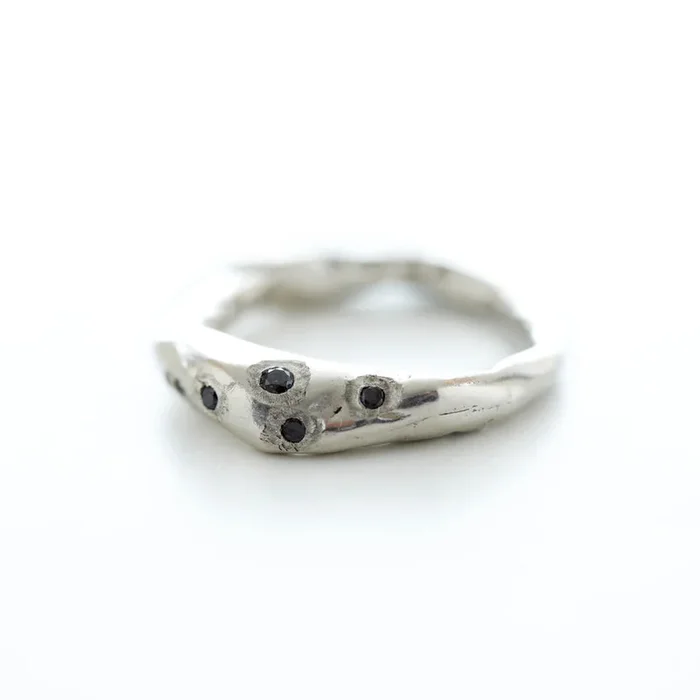 Silver Stone Ring – Black Diamond