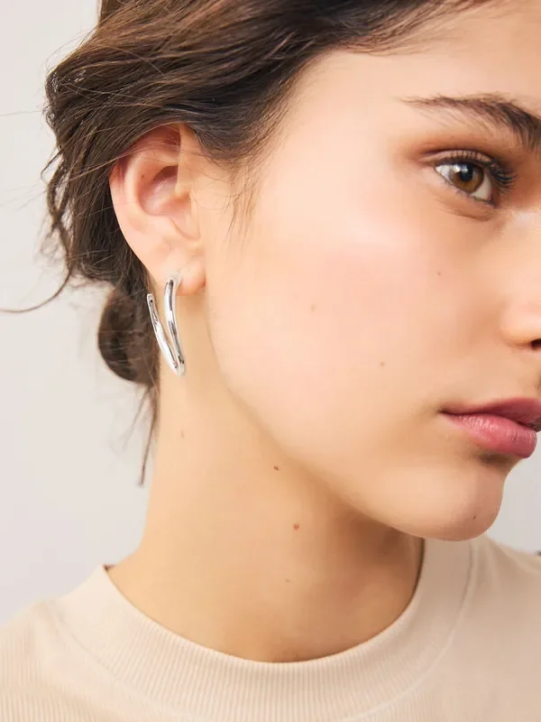 Silver Tone Hoop Earrings